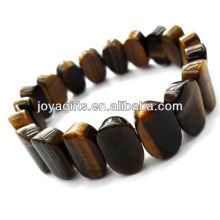 Tigereye gemstone Oval Spacer beads stretch bracelet